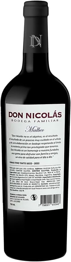 Don Nicolás Vinho Tinto Argentino Malbec 750Ml - Imagem 5