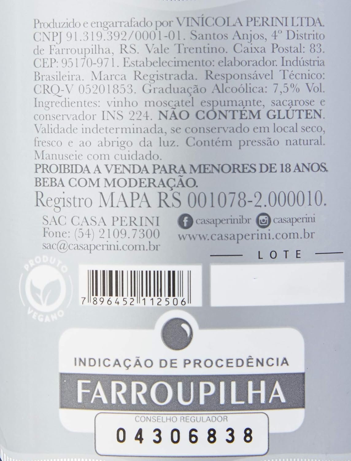 Casa Perini Espumante Moskatel 750 Ml - Imagem 6